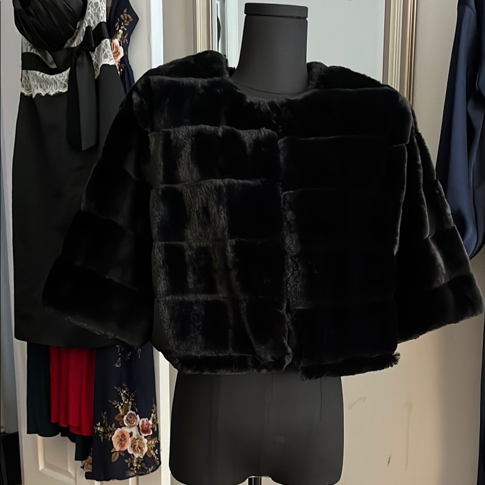 White House Black Market Black Teddy Jacket